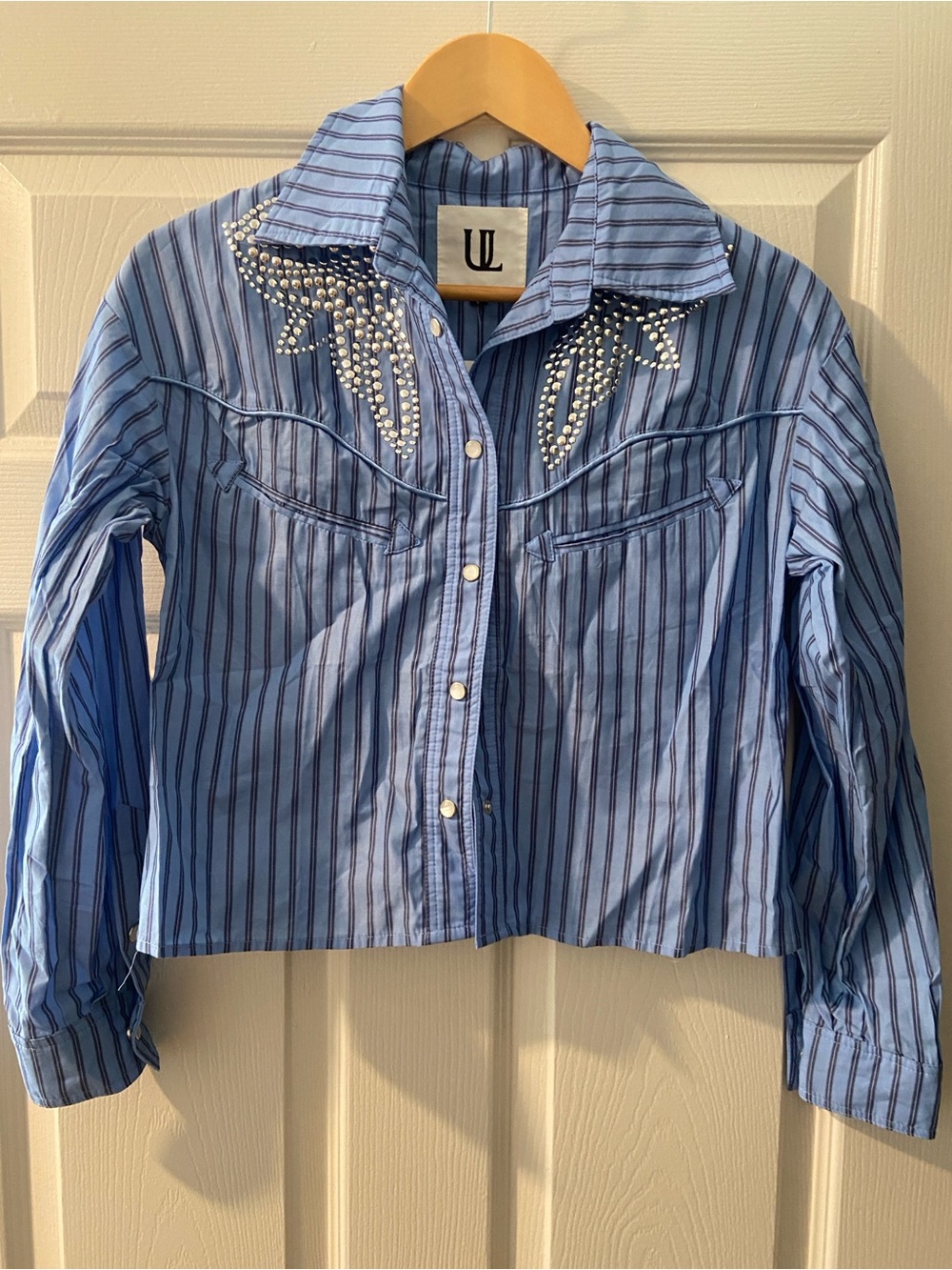 Free People x Understated Leather Embellished Button Down - Picture 2 of 6